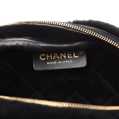 Chanel Calfskin Fur Quilted Waist Bag Fanny Pack Black 8 of 11