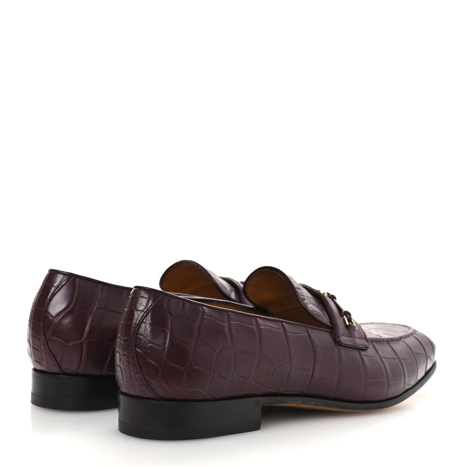 Gucci Alligator Interlocking G Mens Loafers 8 Bordeaux 5 of 11