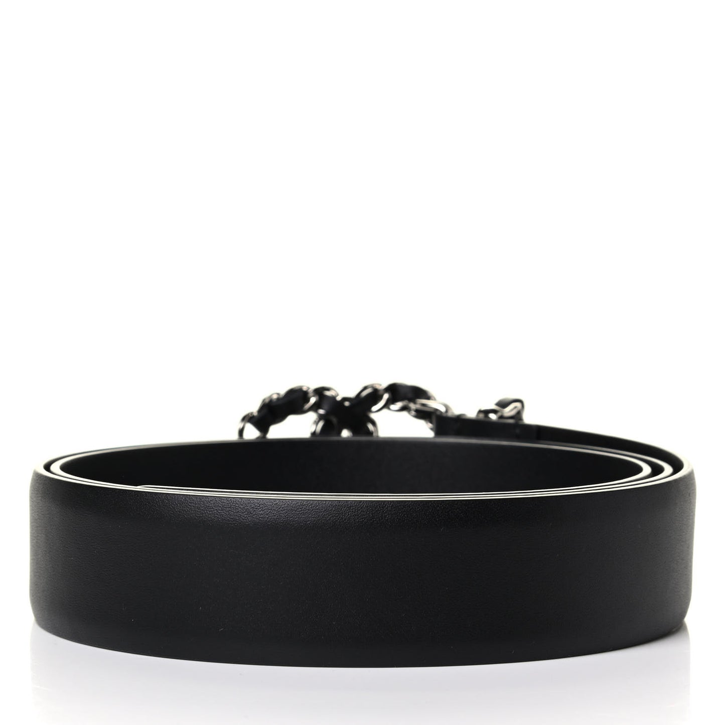 Calfskin CC Chain Belt 90 36 Black