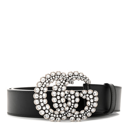 Gucci Calfskin Crystal Double G 40mm Belt 90 36 Black 1 of 9