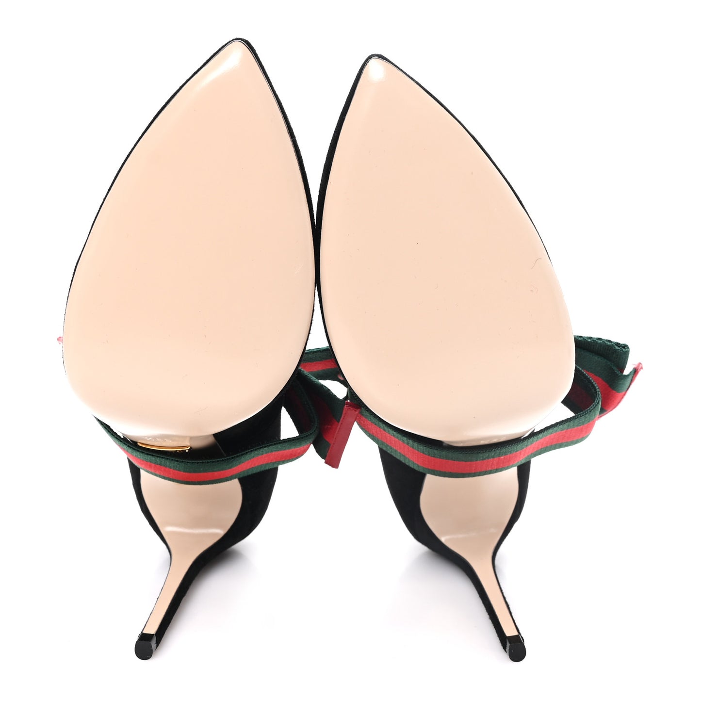 Kid Scamosciato Removable Web Bow High Heel Pumps 39.5 Black