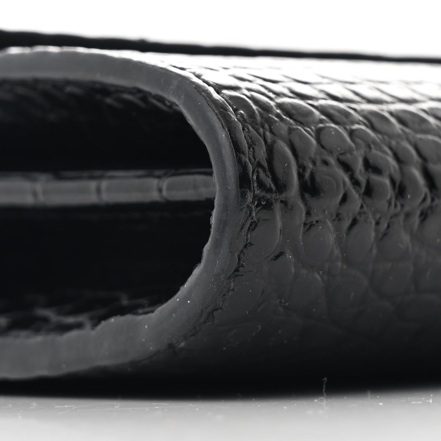 Calfskin Crocodile Embossed Monogram Uptown Crossbody Black