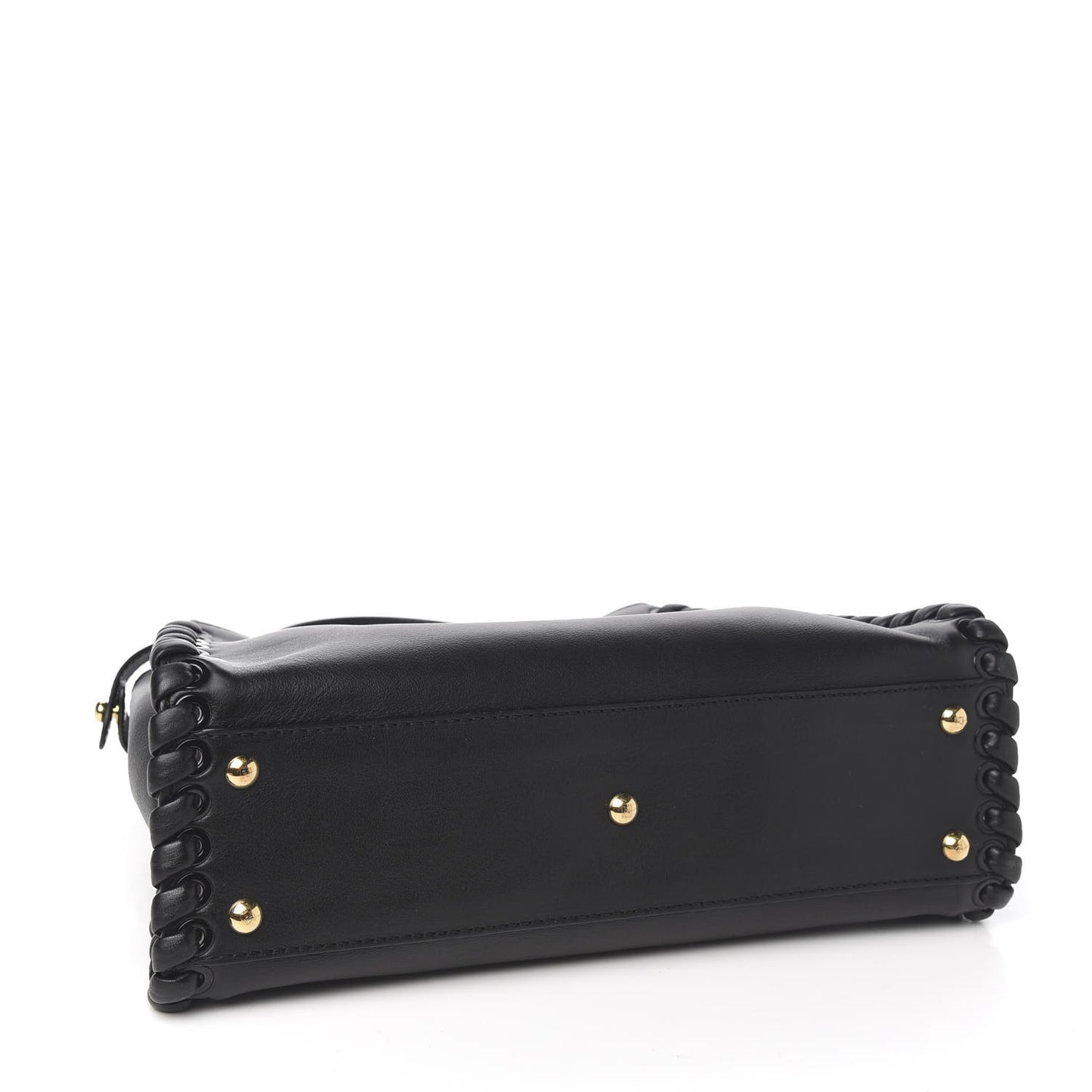 Vitello Seta Lace Up Medium Peekaboo Iconic Satchel Black