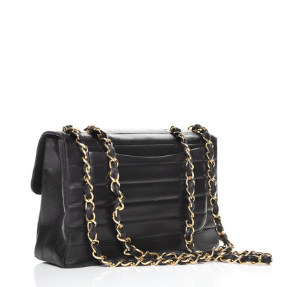 Chanel Lambskin Horizontal Quilt Jumbo Single Flap Black 3 of 14