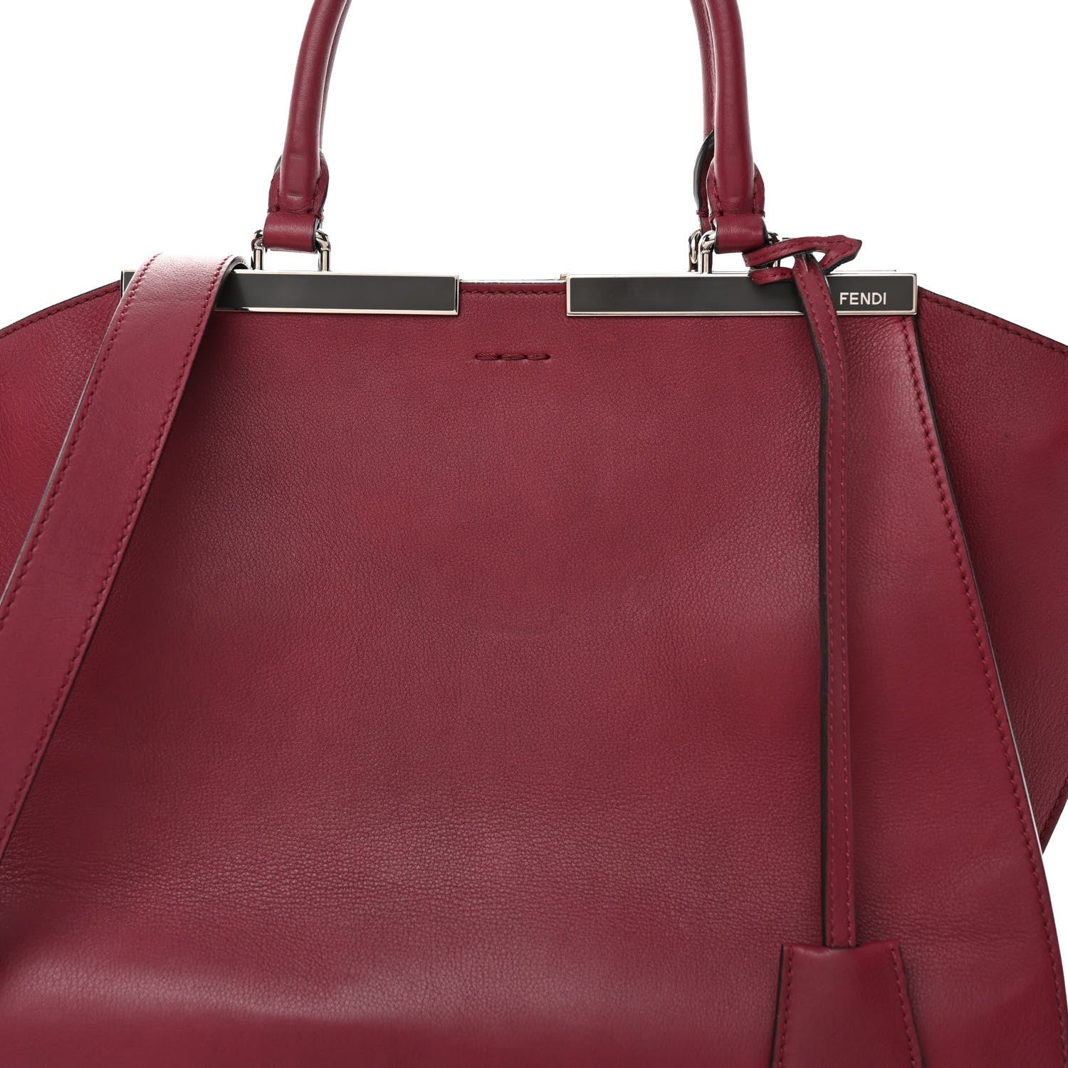 Fendi Vitello Dolce Shiny Nappa Petite 3Jours Tote Mattone Maldives 7 of 11
