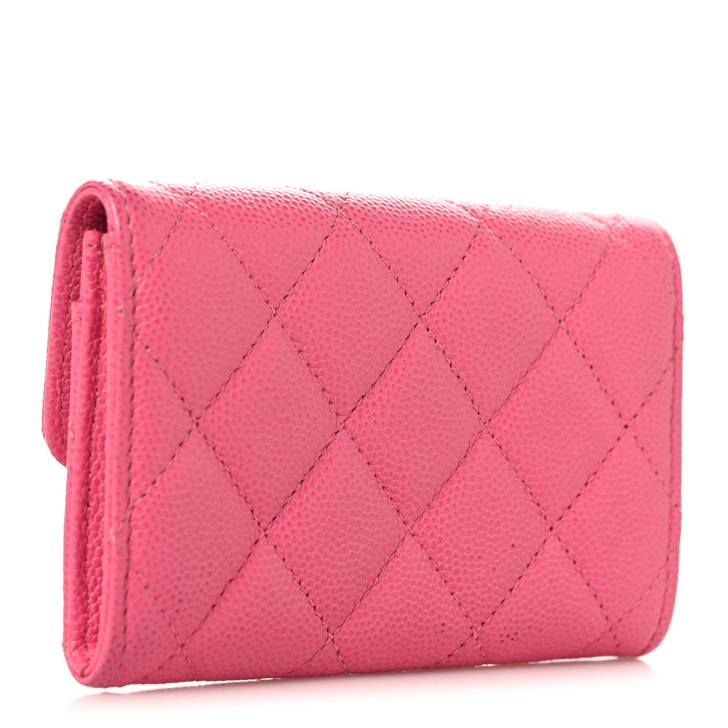 Chanel Caviar Quilted Flap Card Holder Wallet Pink 3 of 8