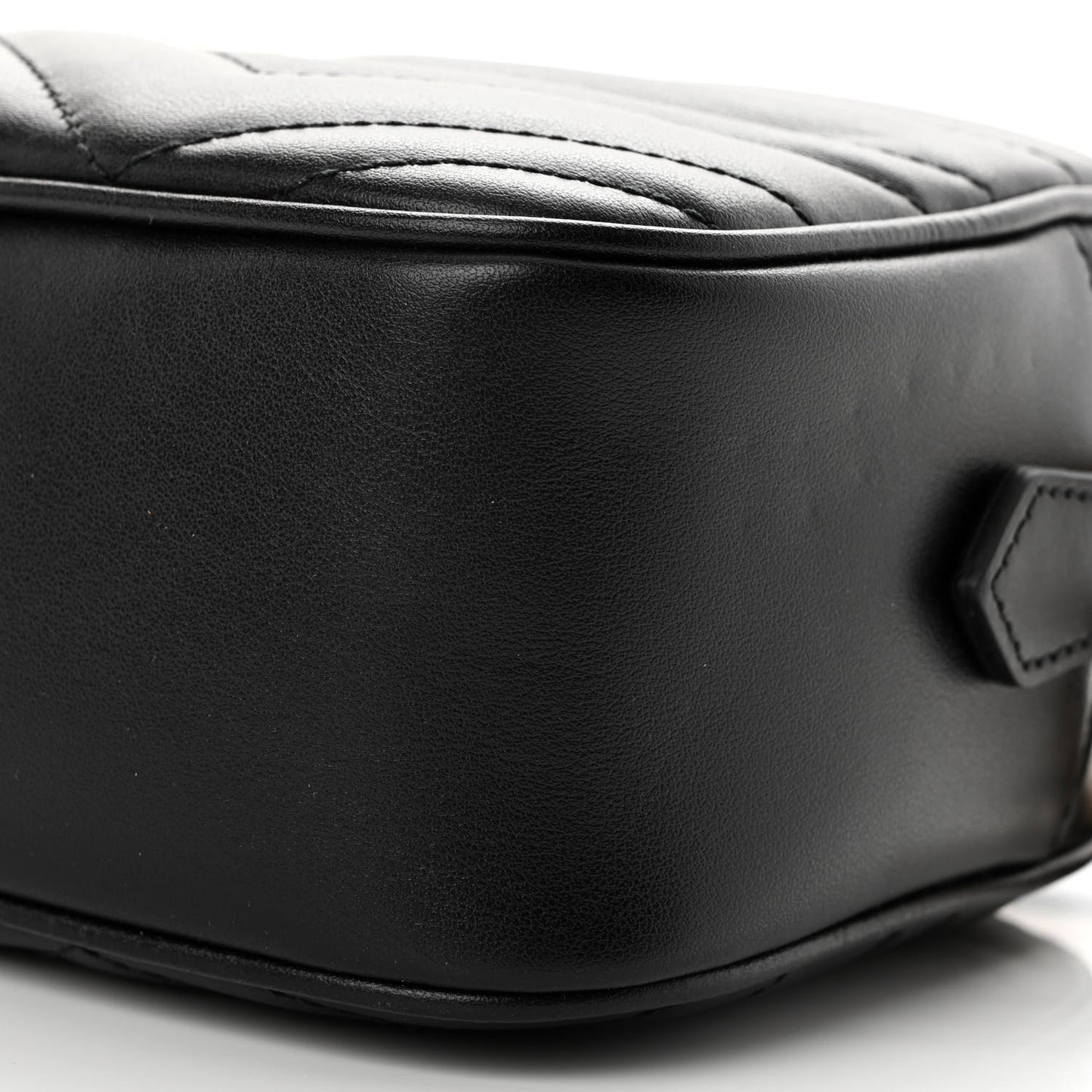 Calfskin Matelasse Small GG Marmont Chain Shoulder Bag Black