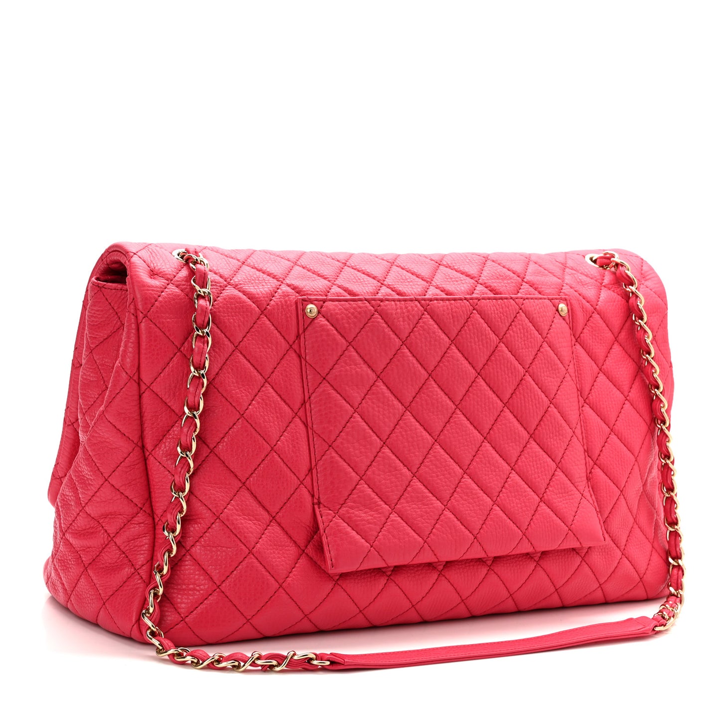 Calfskin Quilted Small XXL Travel Flap Bag Pink