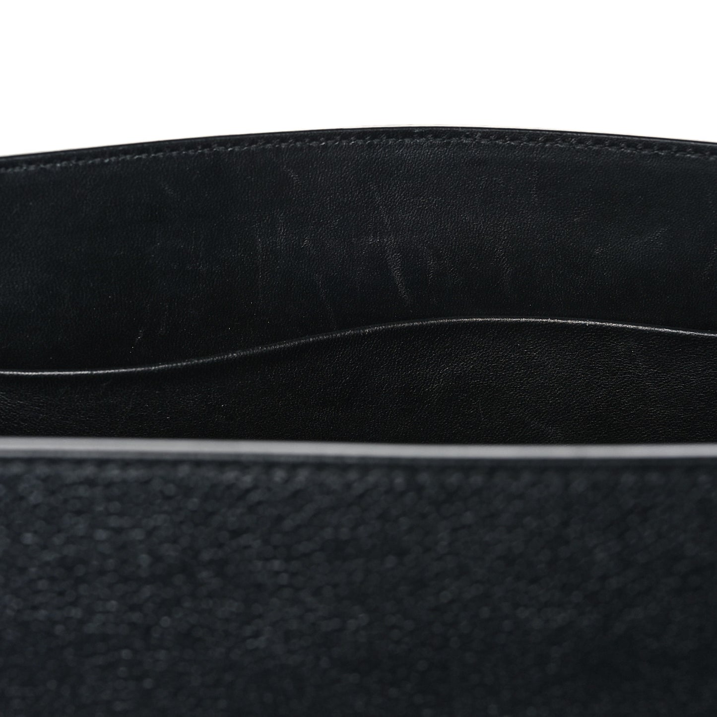 Grained Calfskin Hourglass Tote Black