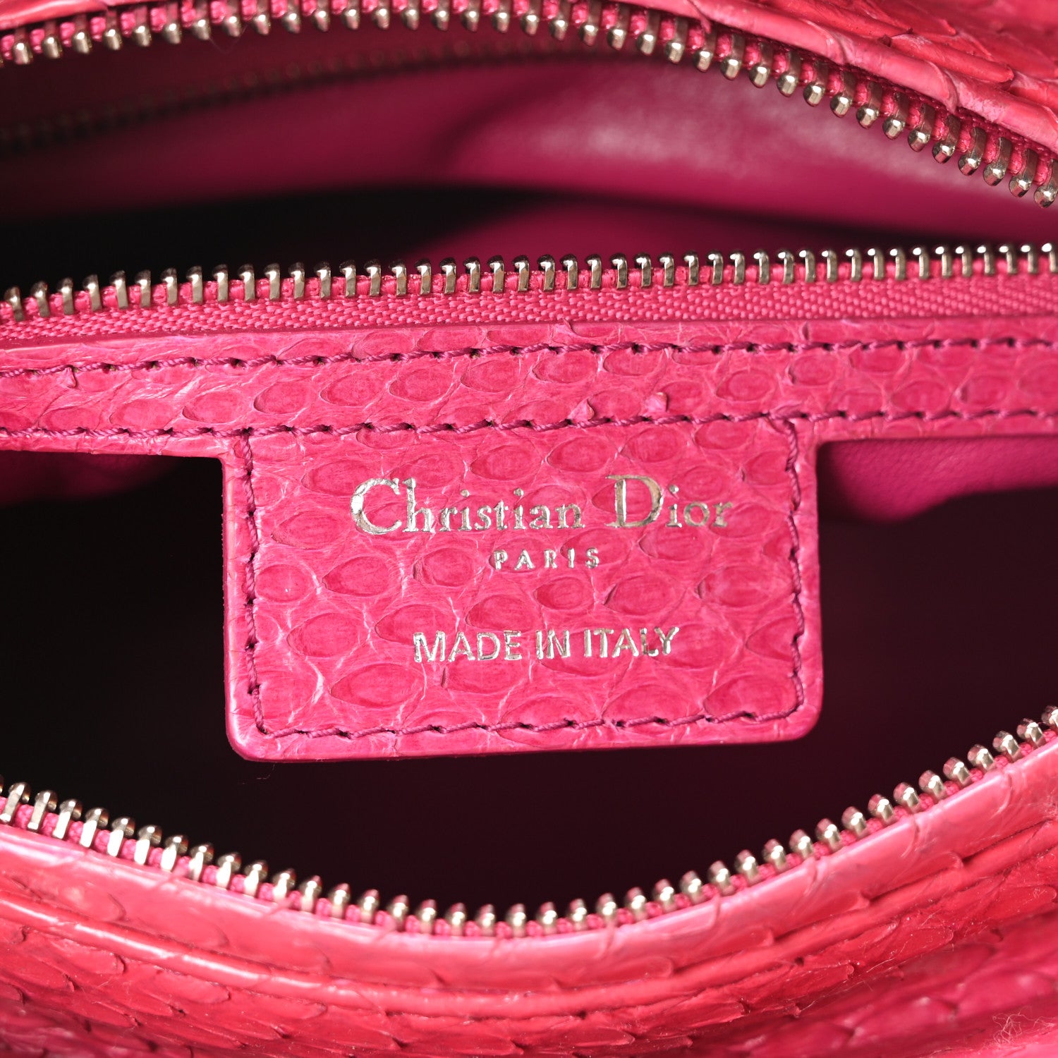 Christian Dior Snakeskin Medium Lady Dior Pink 6 of 10