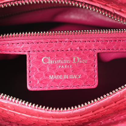 Christian Dior Snakeskin Medium Lady Dior Pink 6 of 10