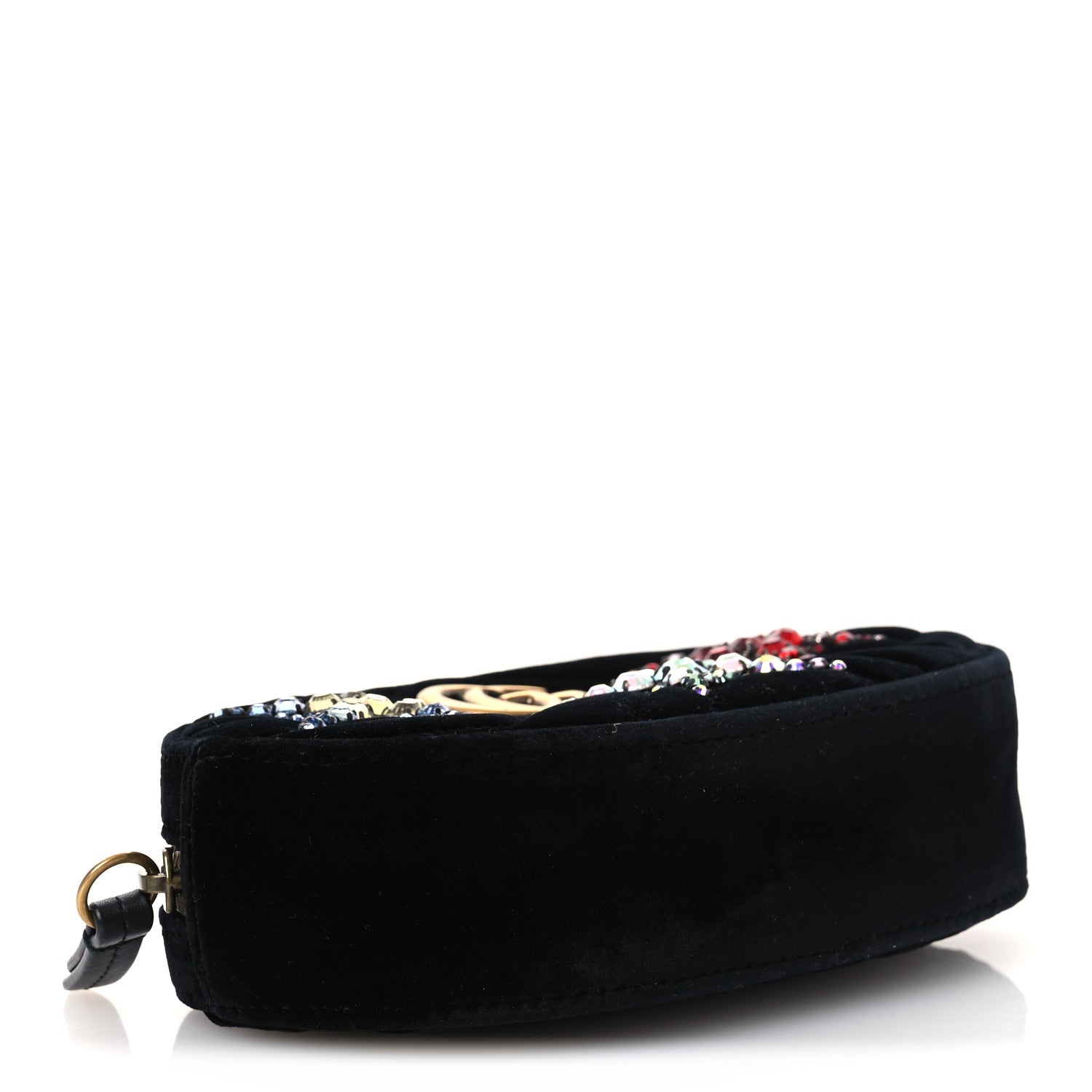 Gucci Velvet Matelasse Crystal Star GG Marmont Belt Bag 75 30