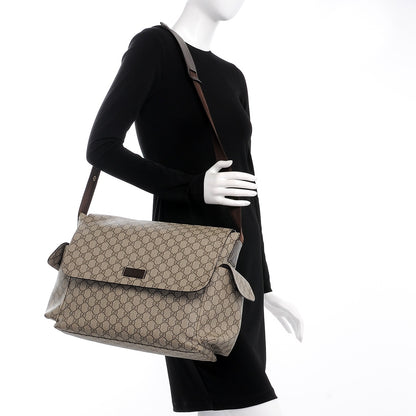 Gucci GG Plus Monogram Messenger Diaper Bag Dark Brown 2 of 12