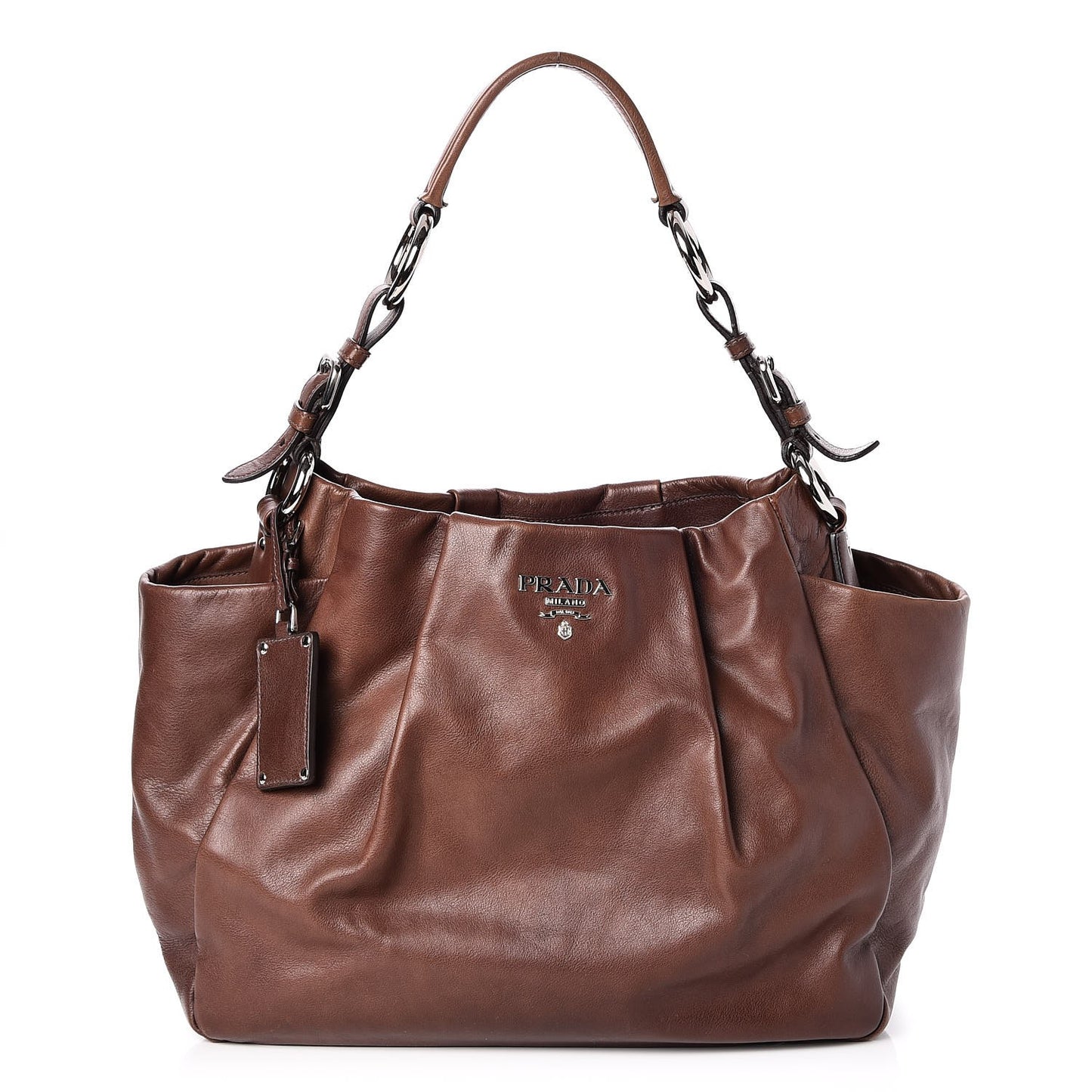 Soft Calf Pleated Hobo Nocciolo