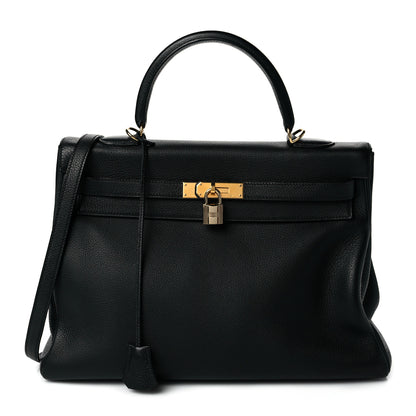 Hermes Taurillon Clemence Kelly Retourne 35 Black 1 of 11