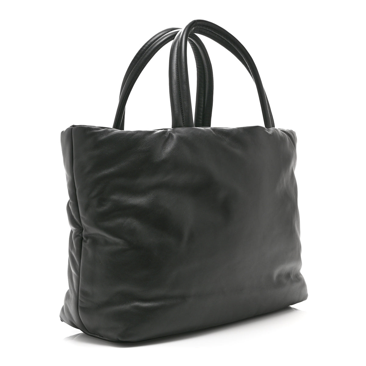 Saint Laurent Lambskin Wide Puffer Tote Black 3 of 10