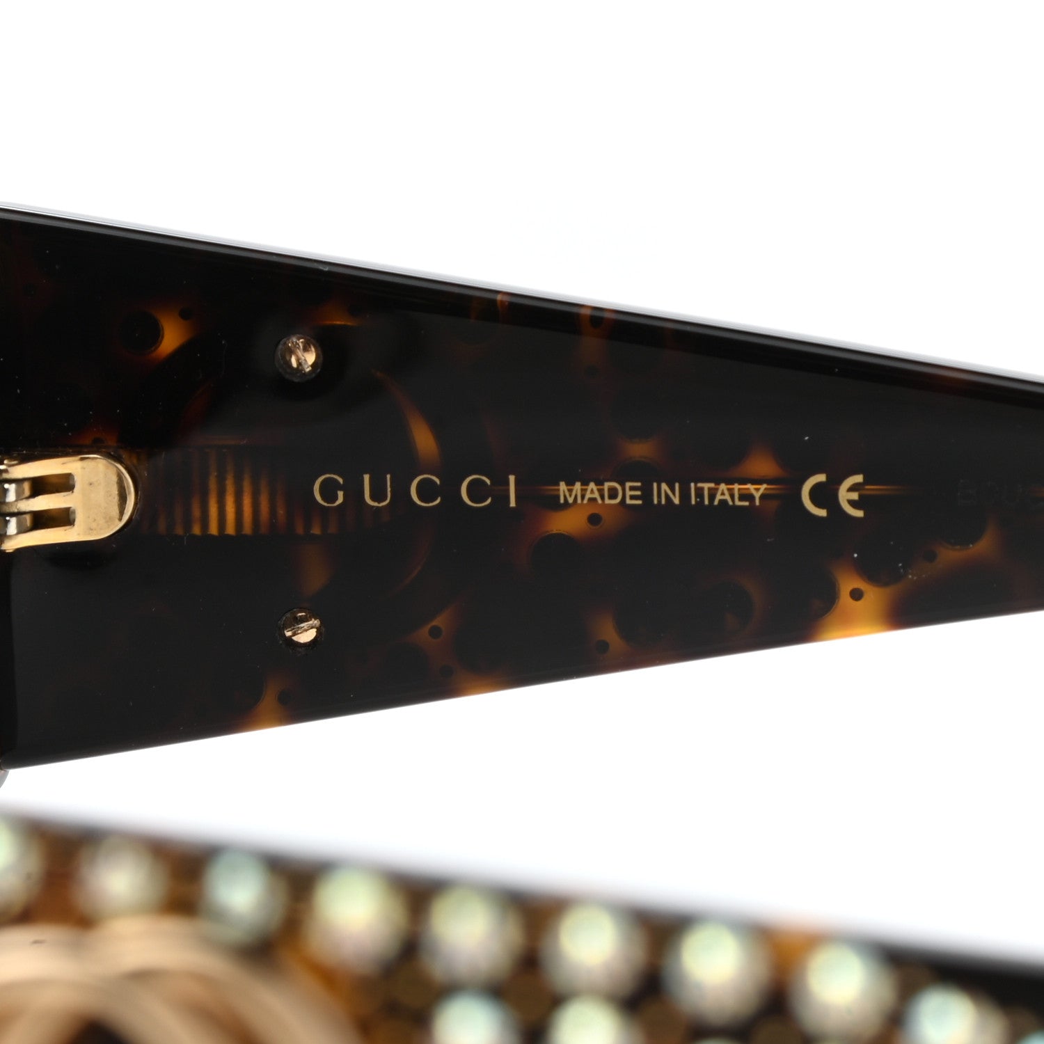 Gucci Crystal Rectangular Frame Sunglasses GG0357S Tortoiseshell 5 of 10