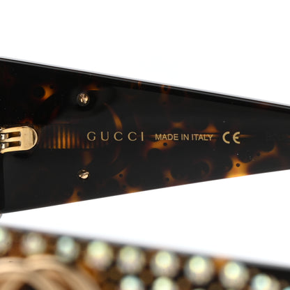 Gucci Crystal Rectangular Frame Sunglasses GG0357S Tortoiseshell 5 of 10