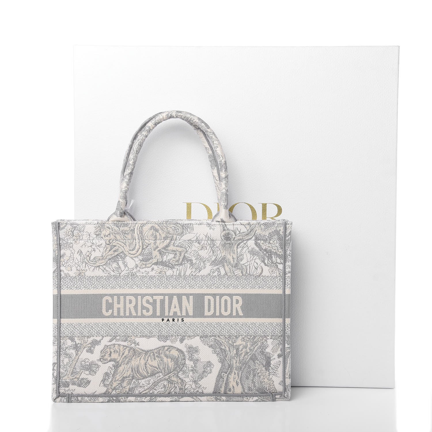 Christian Dior Canvas Embroidered Medium Dioriviera Toile De Jouy Book Tote Gray 12 of 12