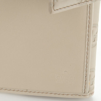 Gucci Guccissima Margaux Calfskin Metal Bar Continental Flap Wallet Mystic White 6 of 7