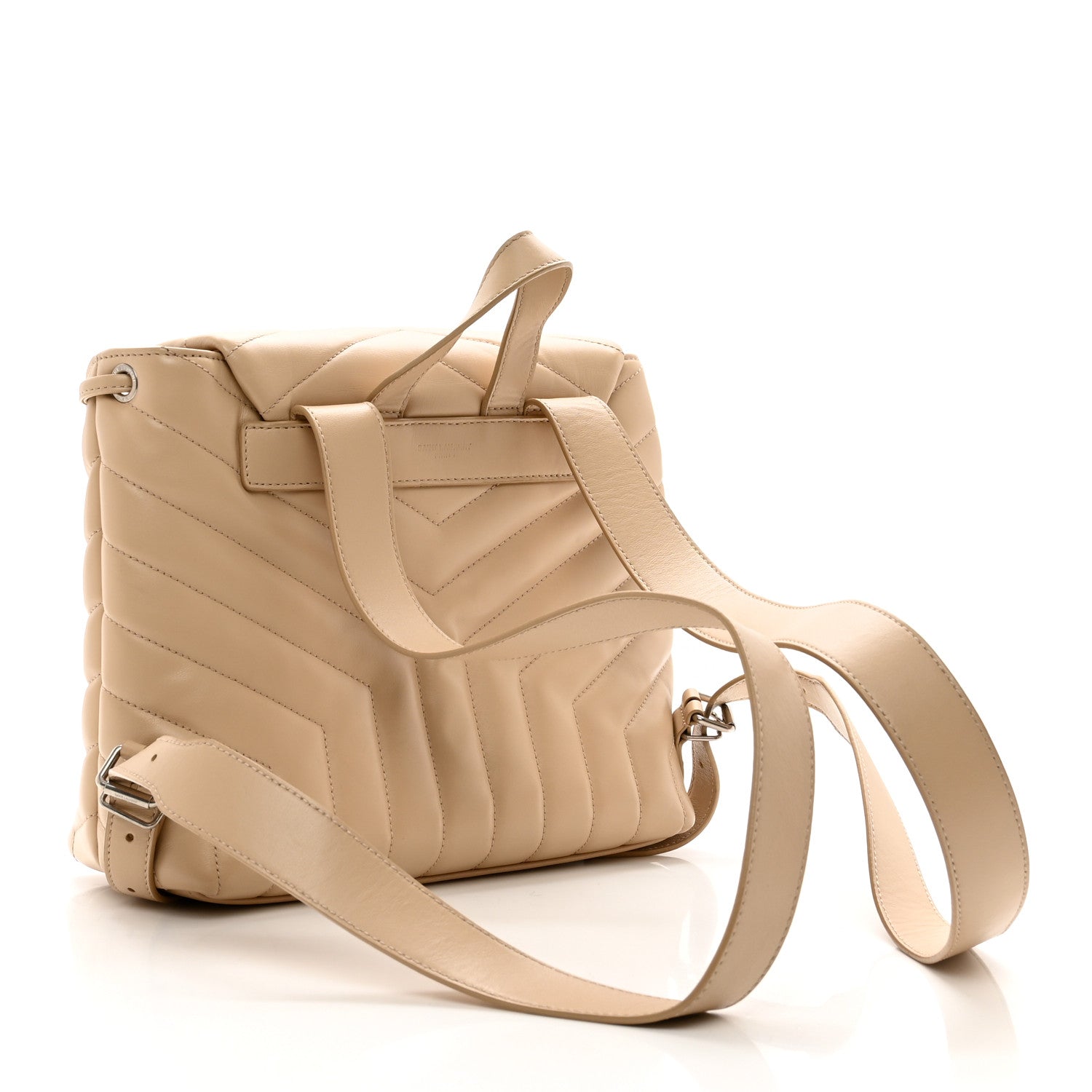 Saint Laurent Calfskin Y Quilted Monogram Small Loulou Backpack Nude Powder 2 of 11