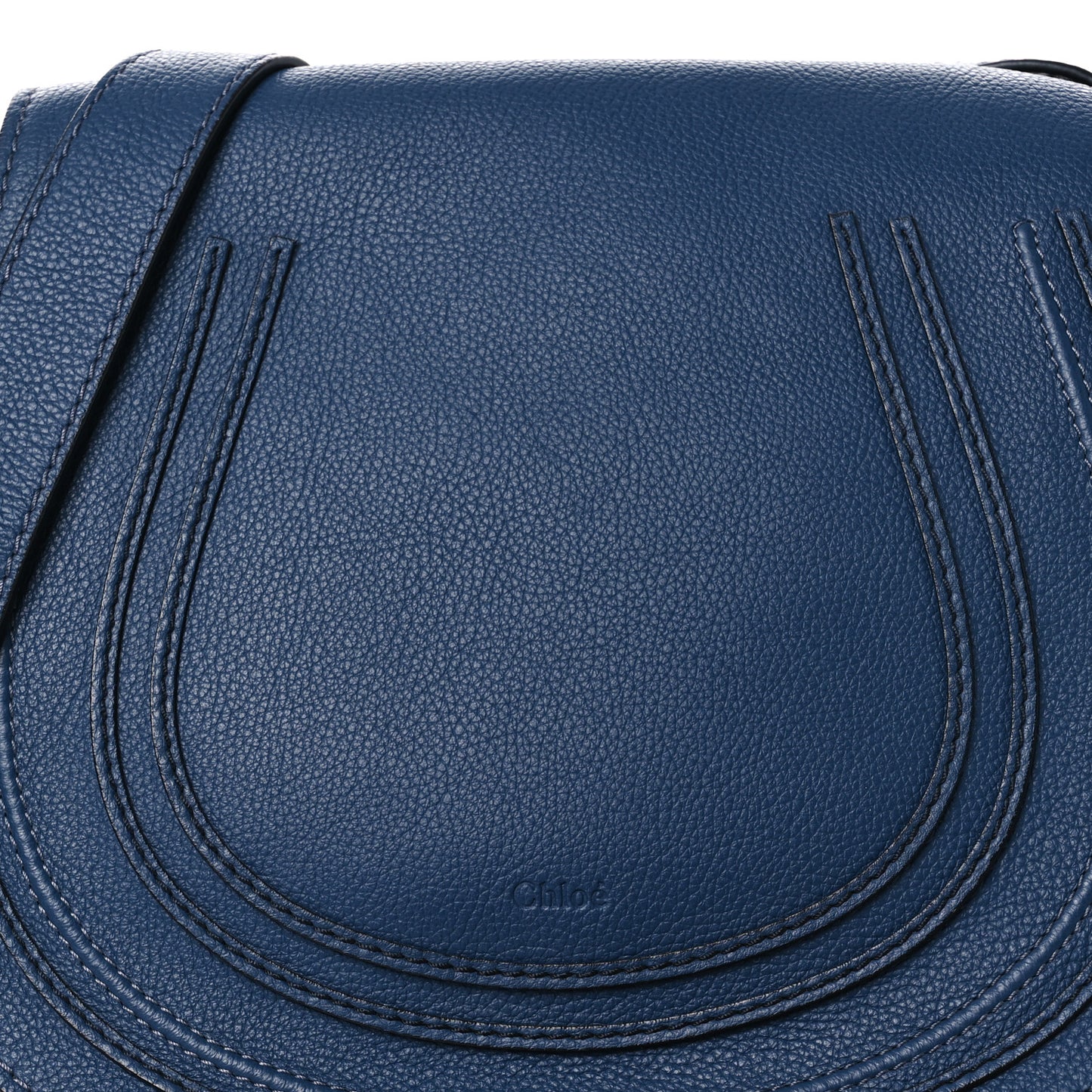 Calfskin Medium Marcie Round Crossbody Bag Royal Navy