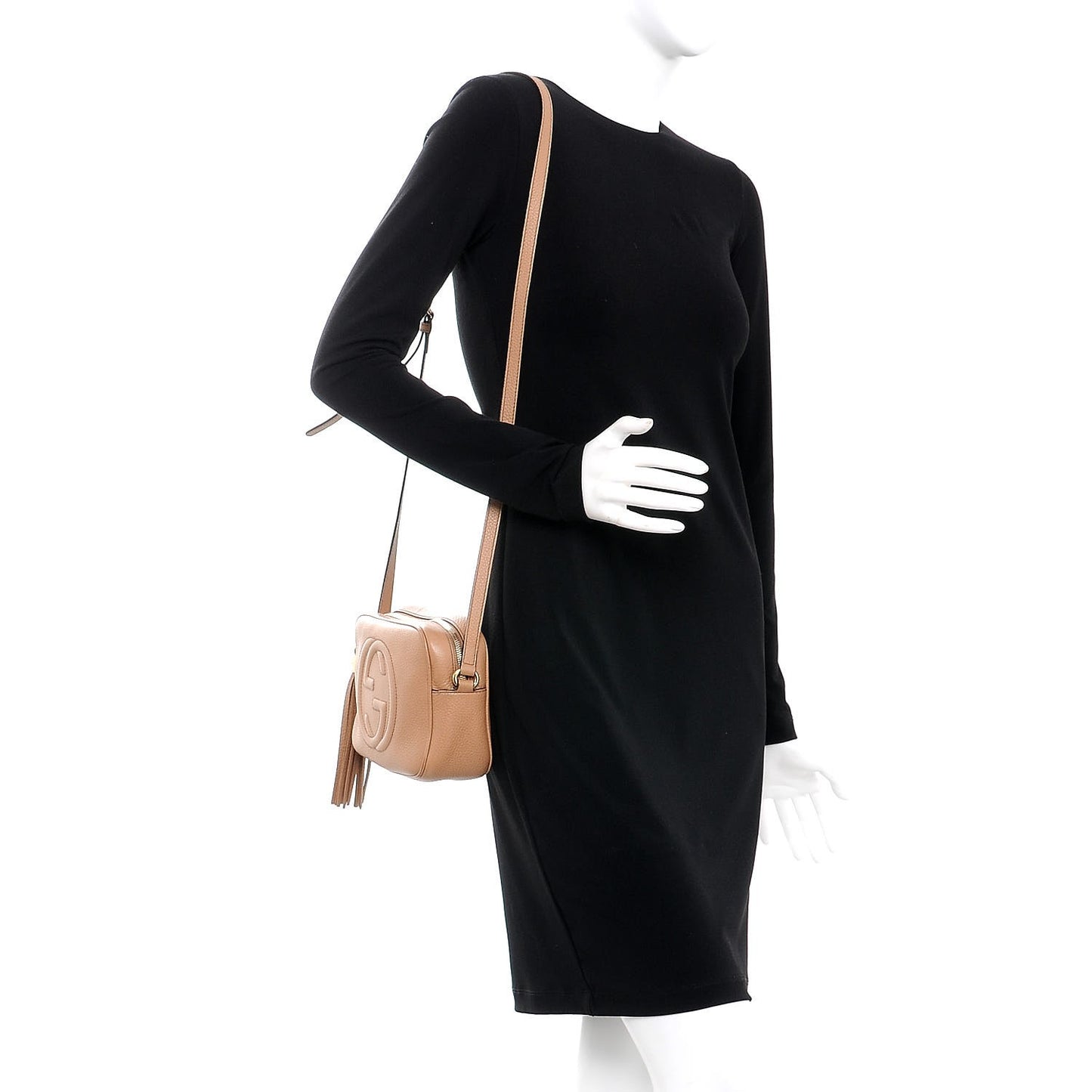 Pebbled Calfskin Small Soho Disco Bag Camelia