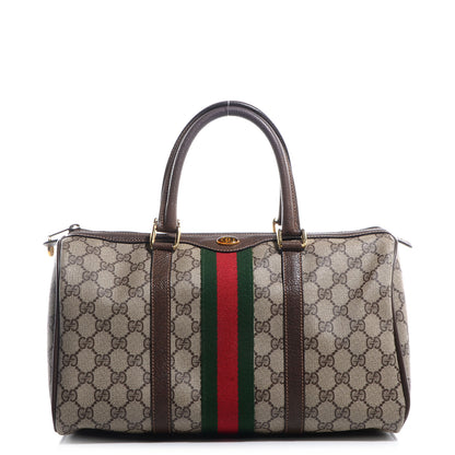 Gucci Coated Canvas Monogram Web Medium Boston 1 of 7
