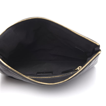 Chanel Lambskin Quilted Egyptian Amulet Zipped Pouch Black 5 of 8