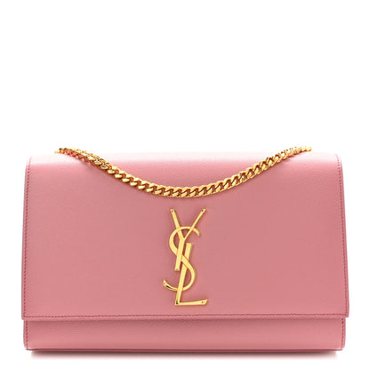 Saint Laurent Grain De Poudre Medium Classic Monogram Kate Satchel Dark Rose 1 of 10