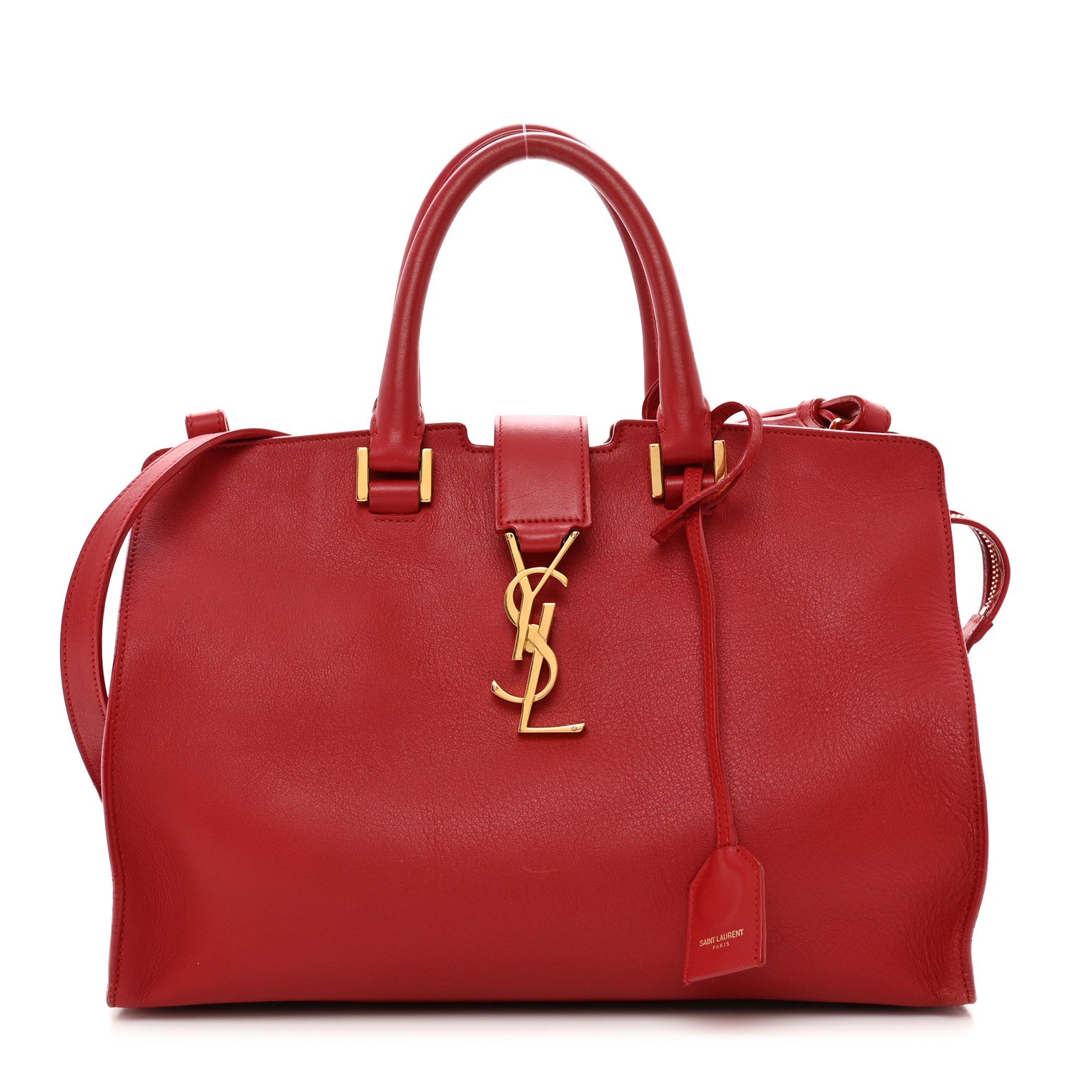 Saint Laurent Calfskin Small Monogram Cabas Lipstick Red 1 of 10