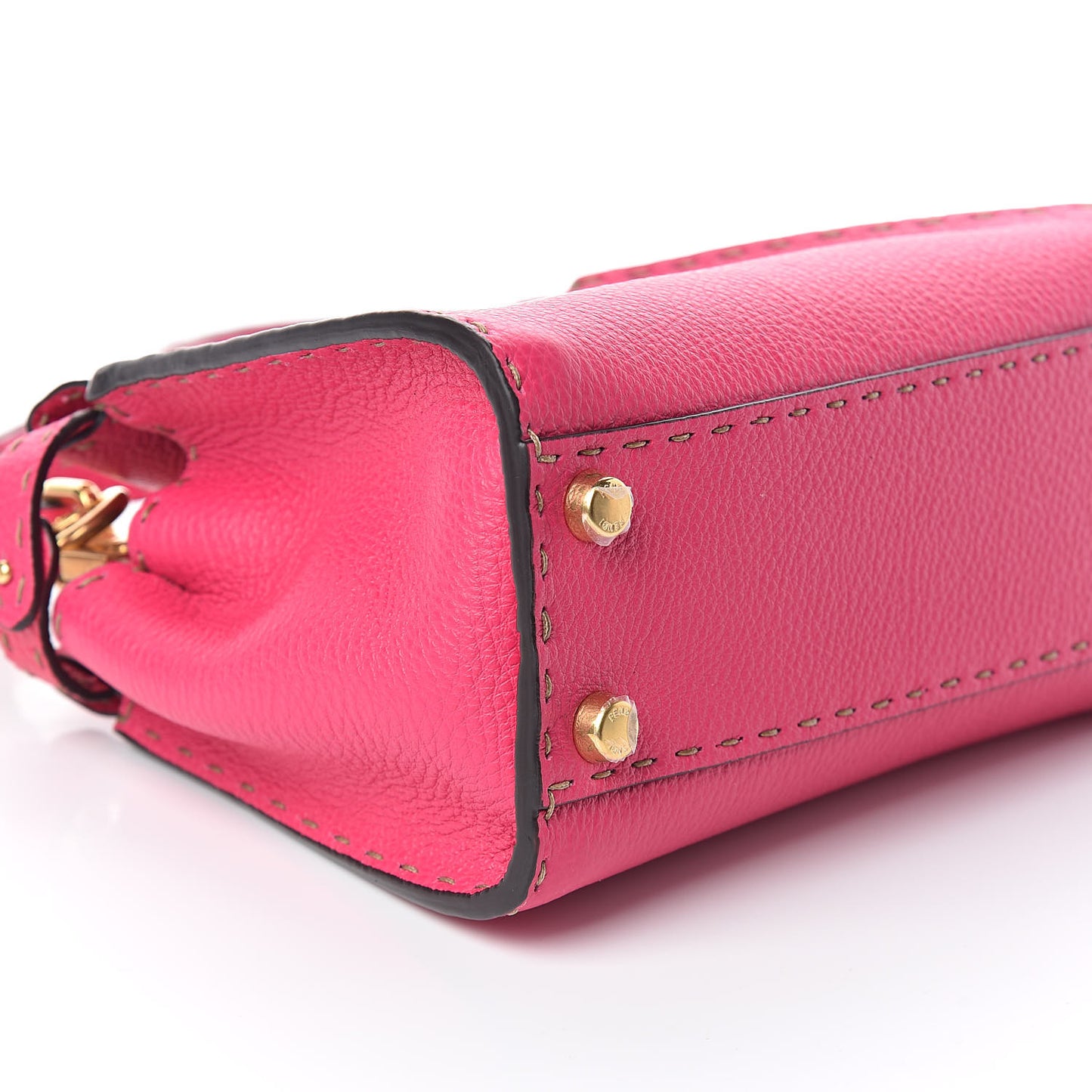 Cuoio Romano Selleria Mini Peekaboo Iconic Satchel Fuxia