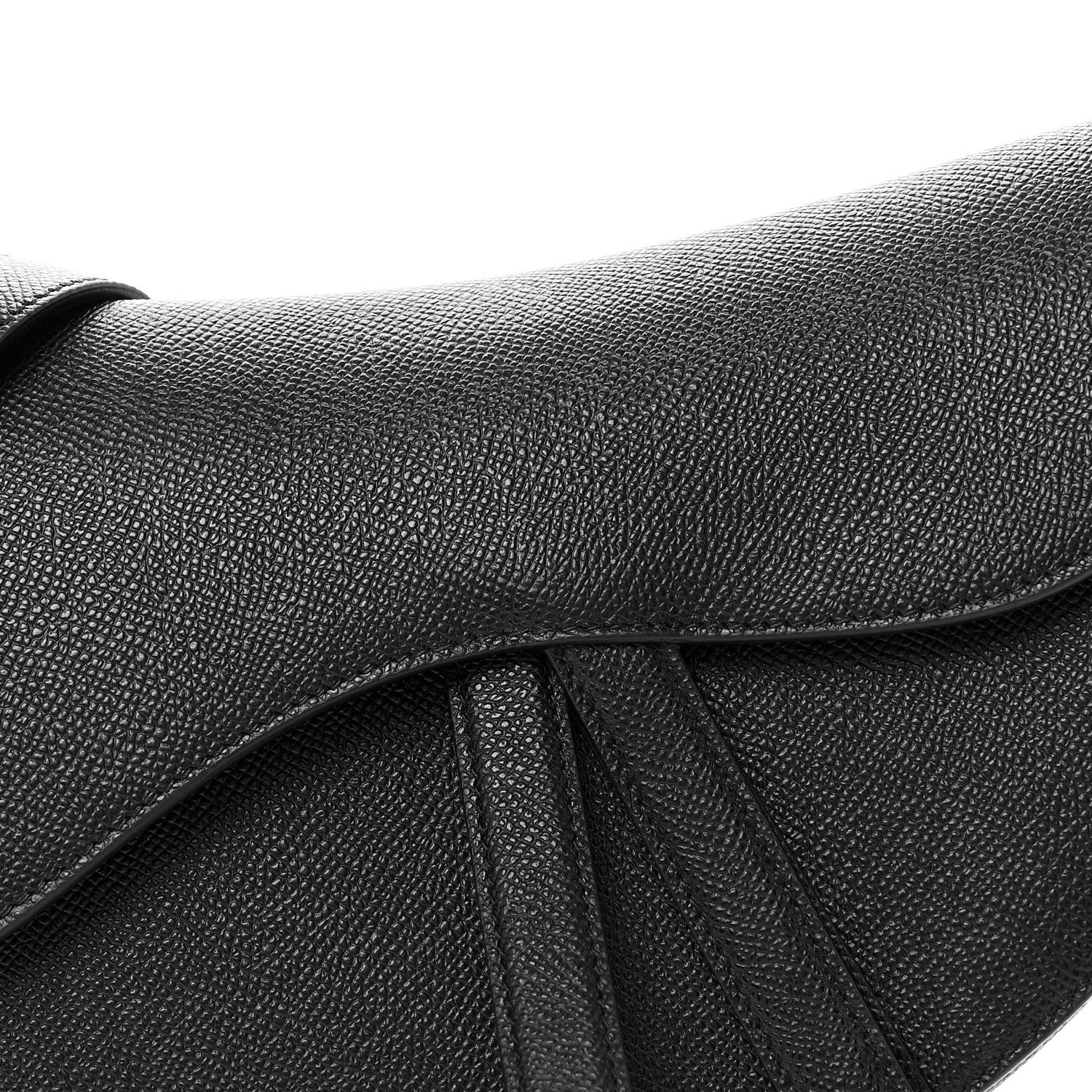 Christian Dior Grained Calfskin Saddle Bag With Strap Black 8 of 14