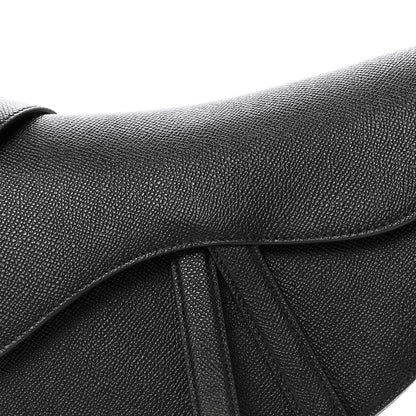 Christian Dior Grained Calfskin Saddle Bag With Strap Black 8 of 14