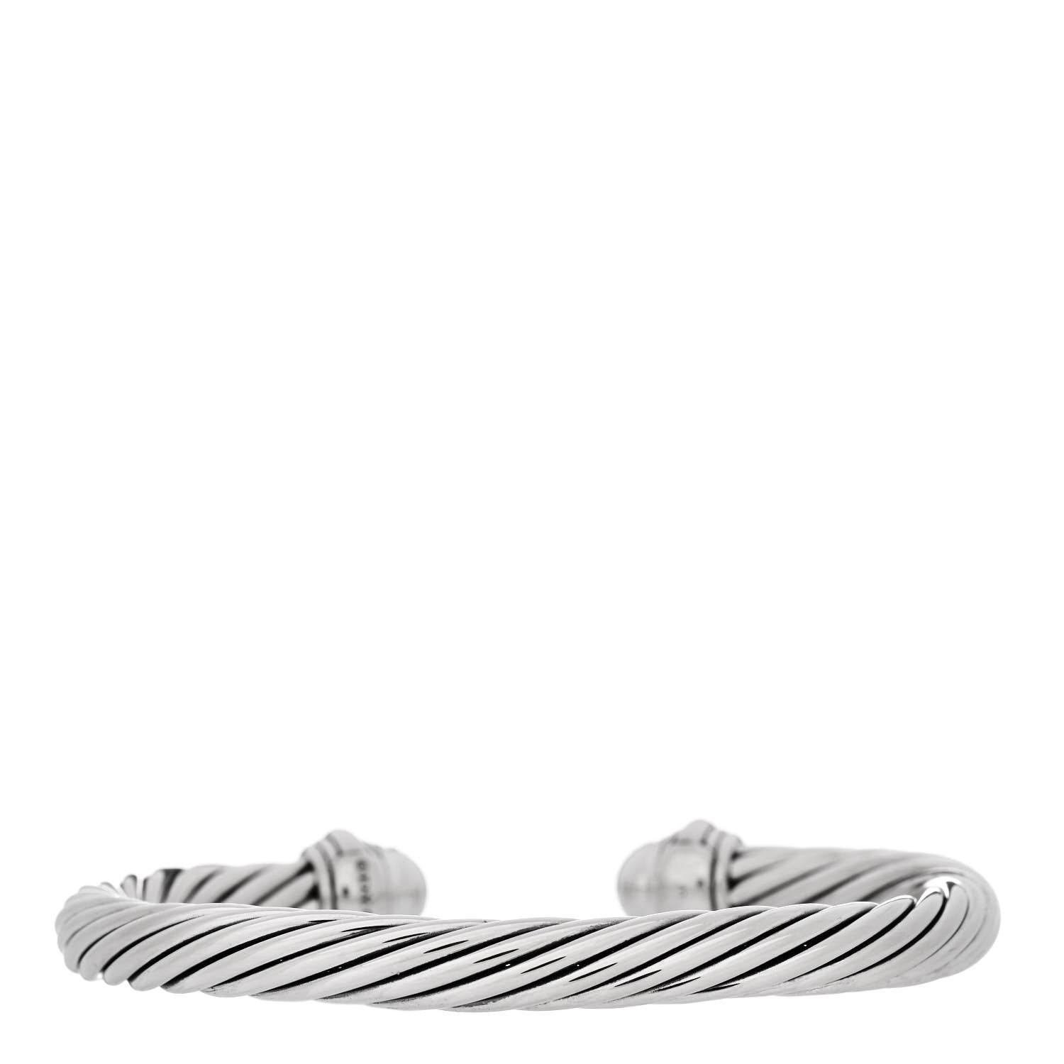 David Yurman Sterling Silver Diamond 7mm Cable Classics Bracelet 2 of 3