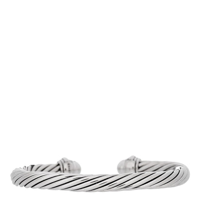 David Yurman Sterling Silver Diamond 7mm Cable Classics Bracelet 2 of 3