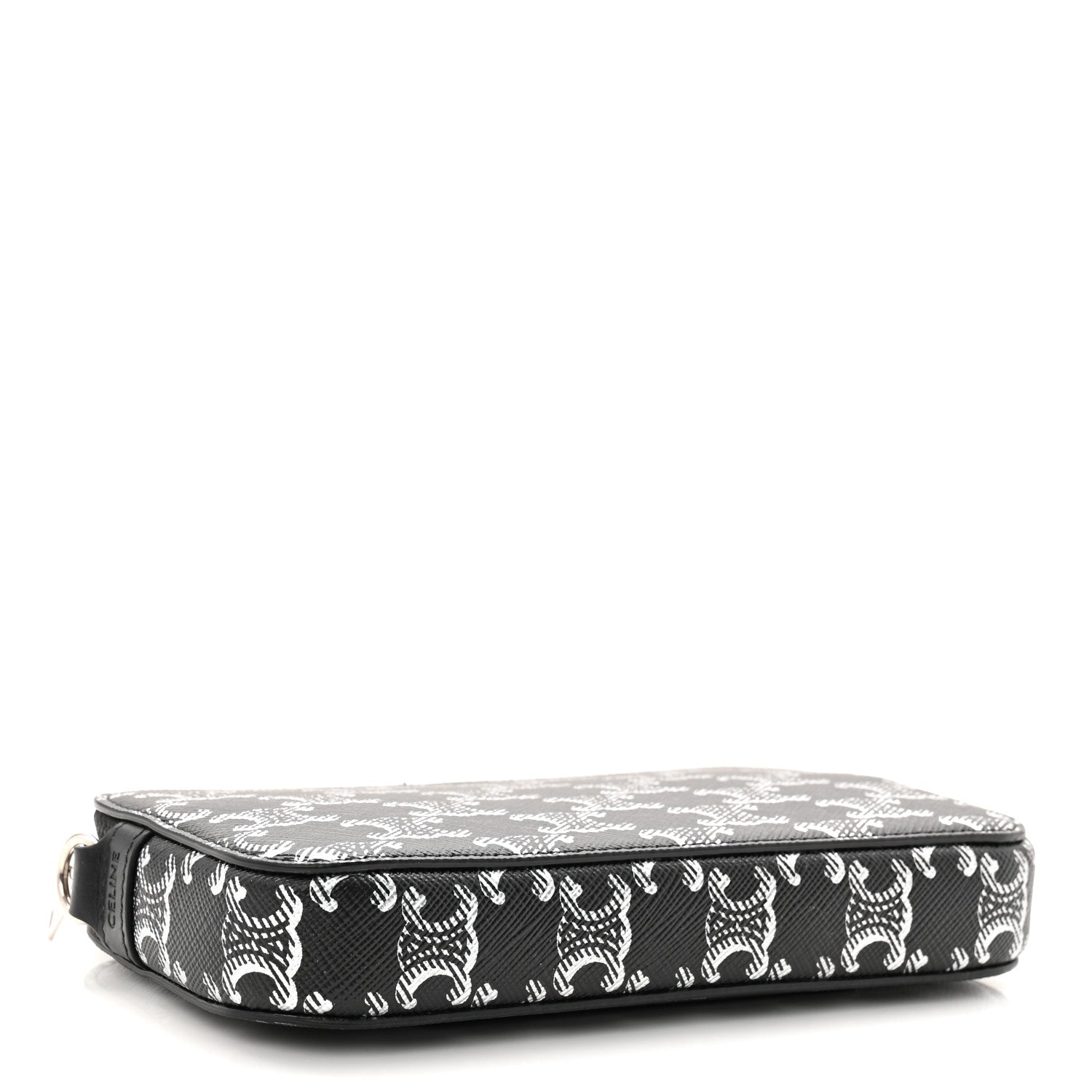 Celine Triomphe Canvas Horizontal Pouch Silver Black 6 of 23