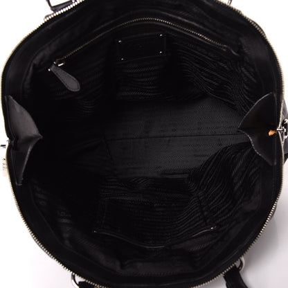 Prada Soft Calfskin Dome Sachel Black 5 of 15