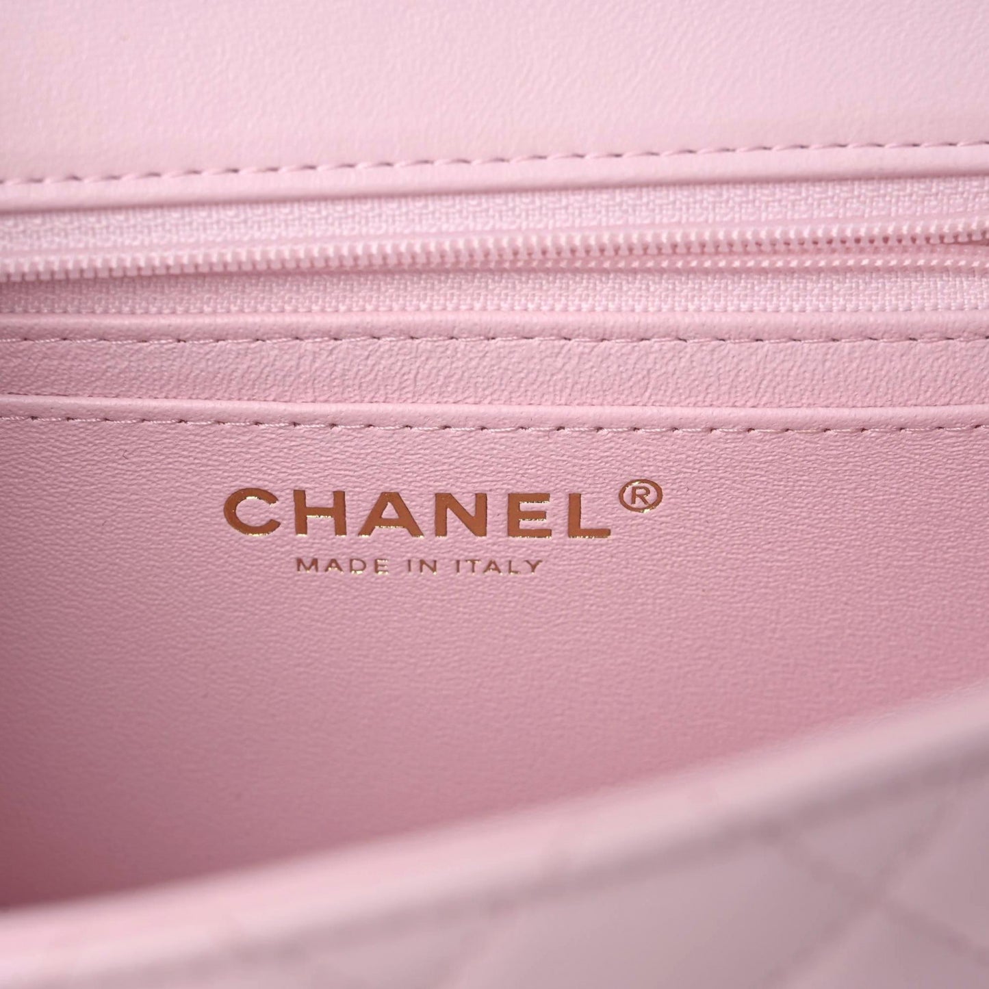 Lambskin Quilted Mini Top Handle Rectangular Flap Light Pink