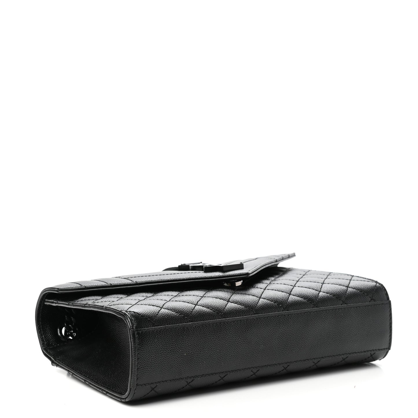 Grain De Poudre Textured Mixed Matelasse Triquilt Medium Monogram Satchel Black
