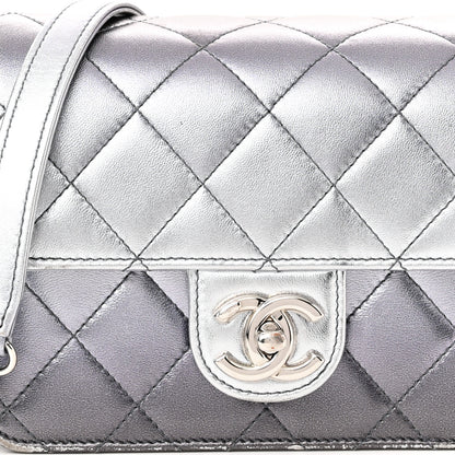 Chanel Metallic Lambskin Like A Wallet Flap Silvery Black 7 of 13