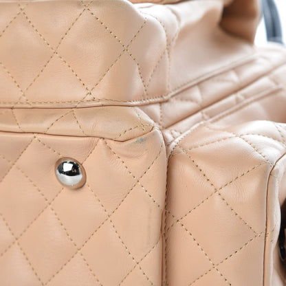 Chanel Calfskin Quilted Large Cambon Multipocket Reporter Beige Black 14 of 16