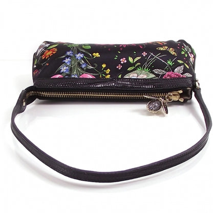 Gucci Silk Flower Garden Bumble Bee Charm Pochette Black 6 of 11