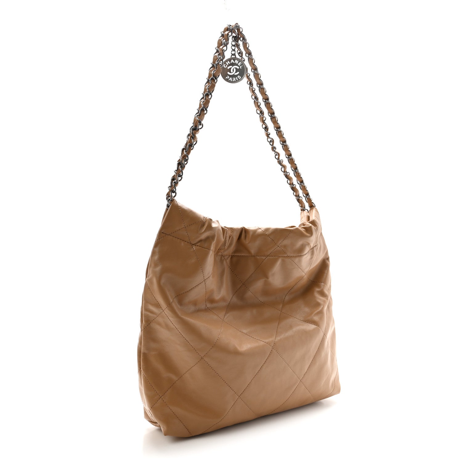 Chanel Shiny Calfskin Quilted Small Chanel 22 Beige 4 of 11