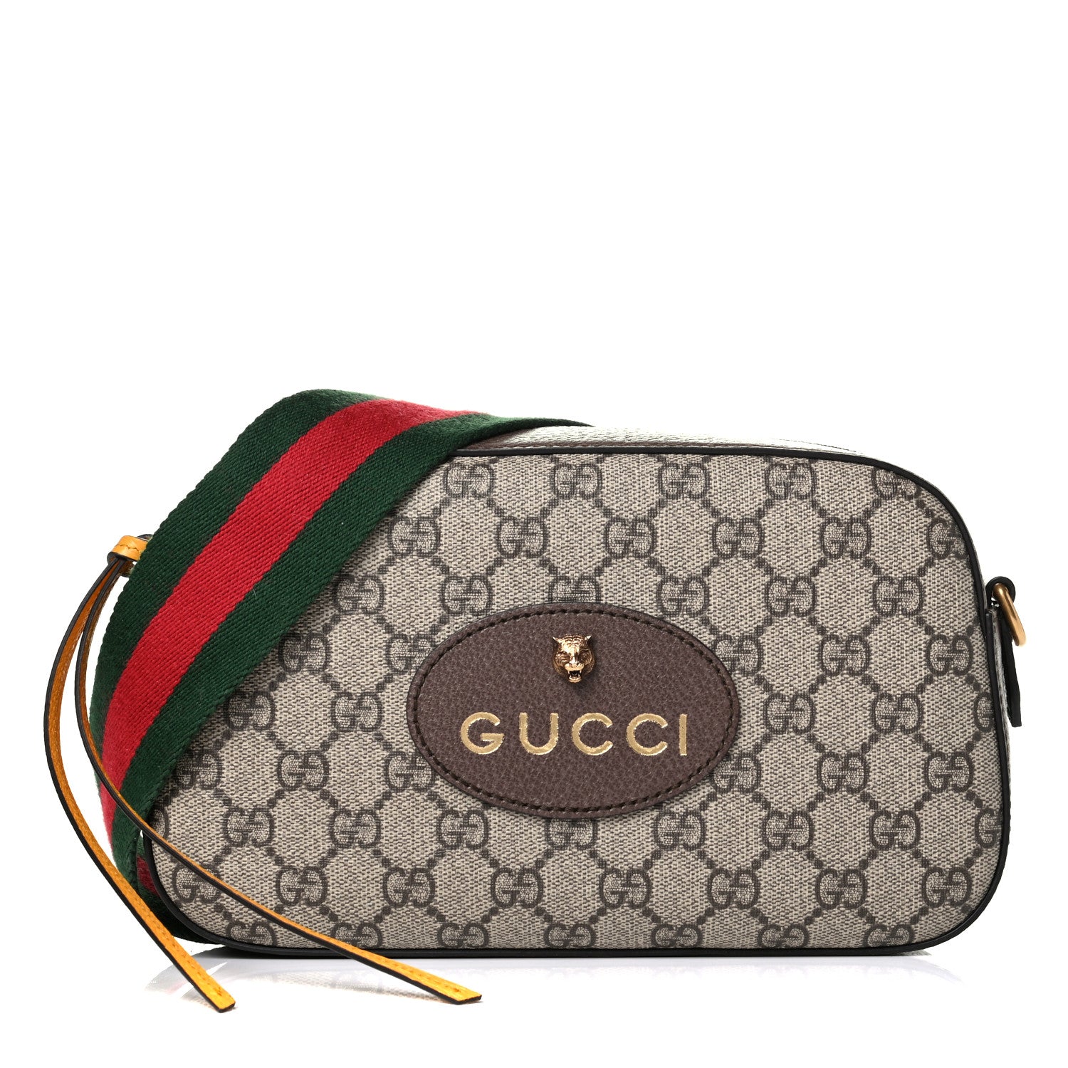 Gucci GG Supreme Monogram Web Neo Vintage Shoulder Bag Beige New Acero Crop 1 of 8