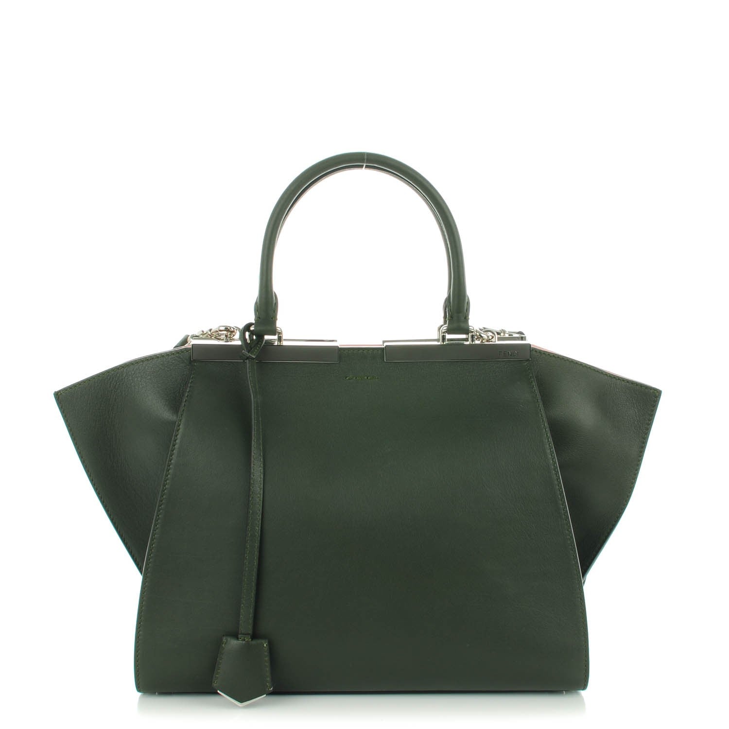 Fendi Vitello Dolce Marmol Shiny Nappa Petite 3Jours Tote Verde Prato 1 of 16