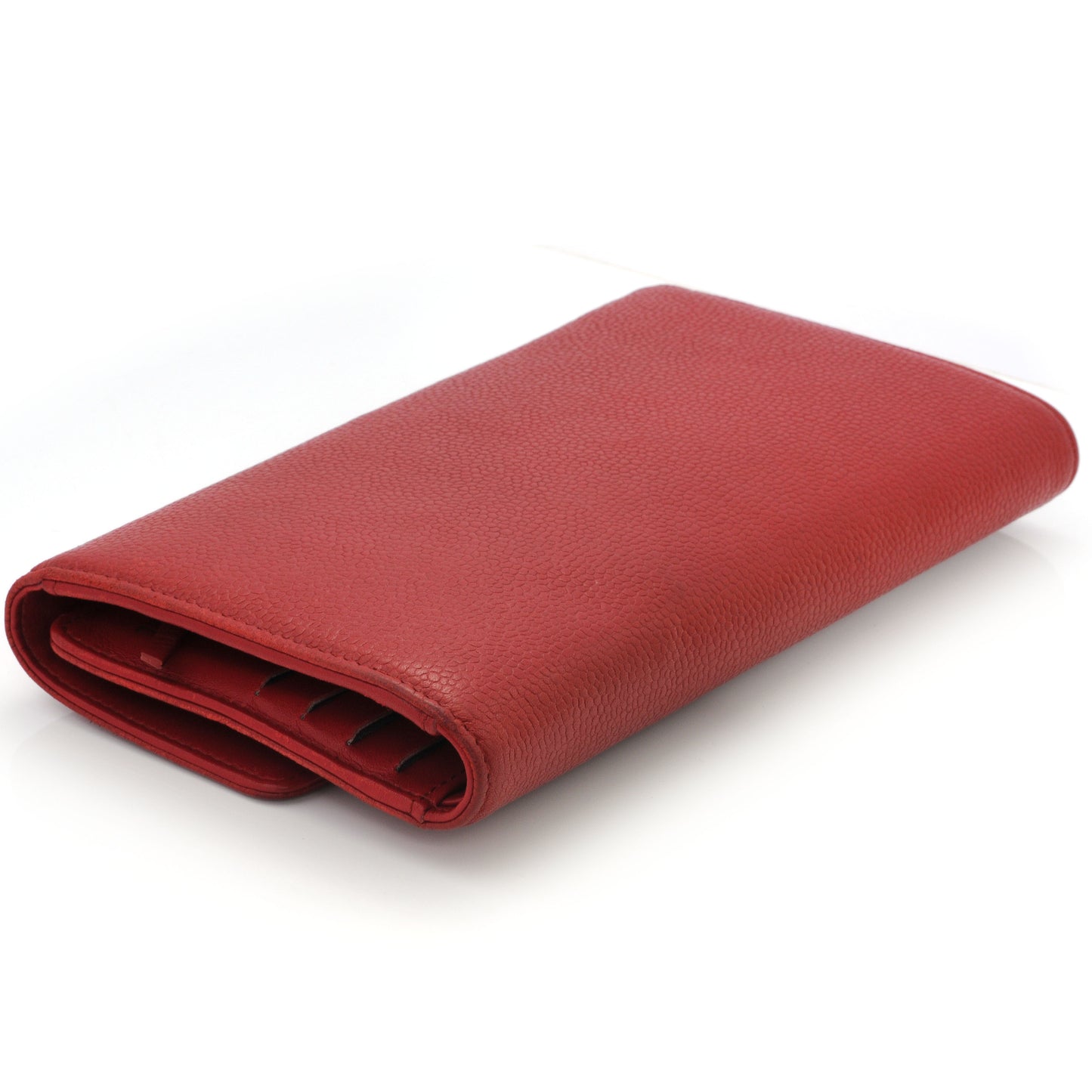 Caviar CC Long Flap Wallet Red