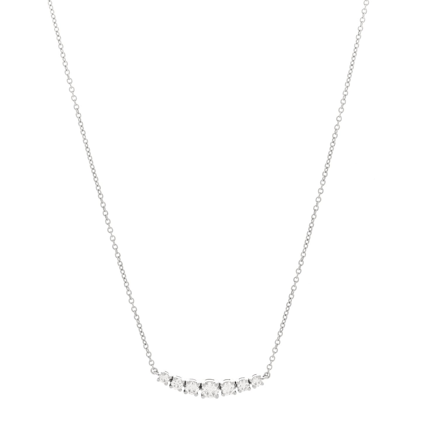 Platinum Diamond .37ctw Graduated Pendant Necklace