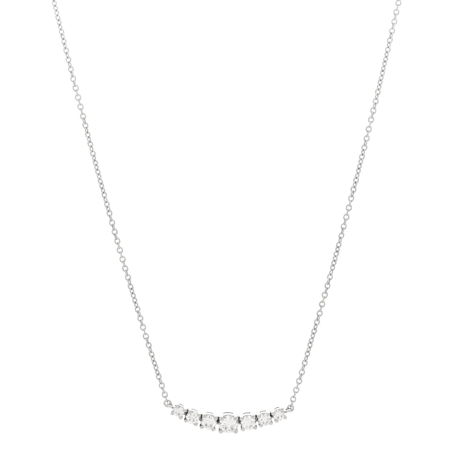 Tiffany Platinum Diamond .37ctw Graduated Pendant Necklace 1 of 5