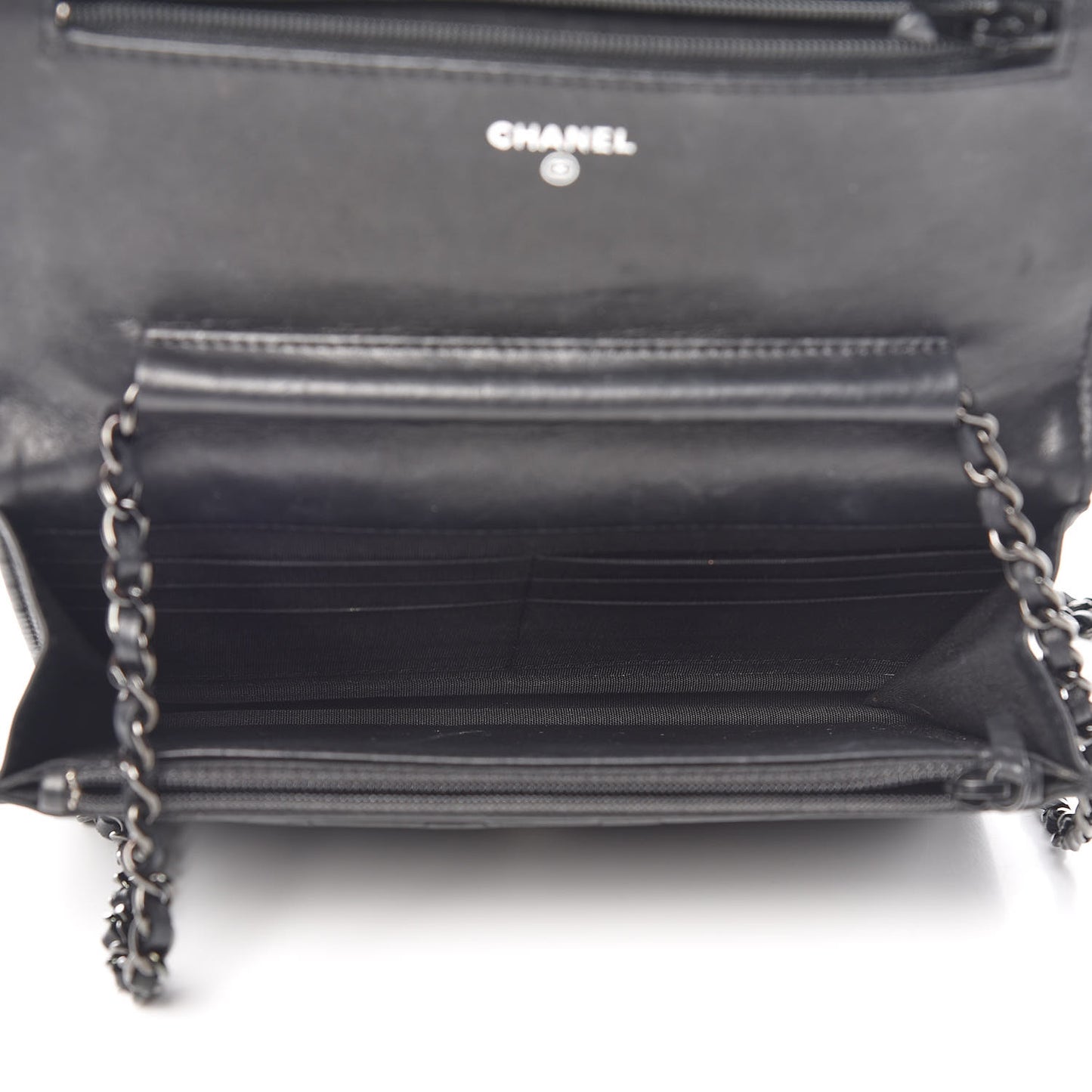 Lambskin Quilted Boy Wallet On Chain WOC Black